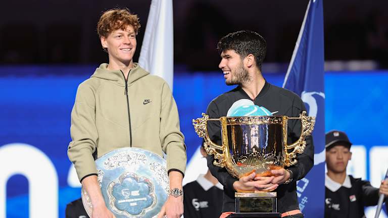 Djokovic takes part in the ceremony before the Copa Libertadores final  