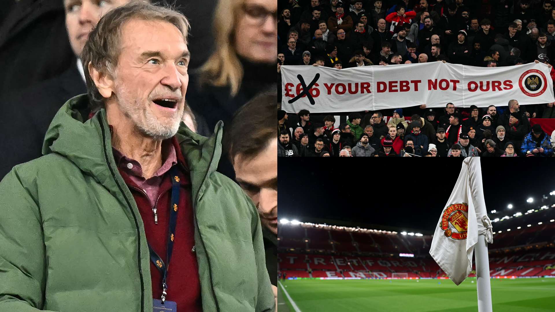 'Your debt not ours' - Man Utd fans send message to Ratcliffe   'Your debt not ours' - Man Utd fans send message to Ratcliffe