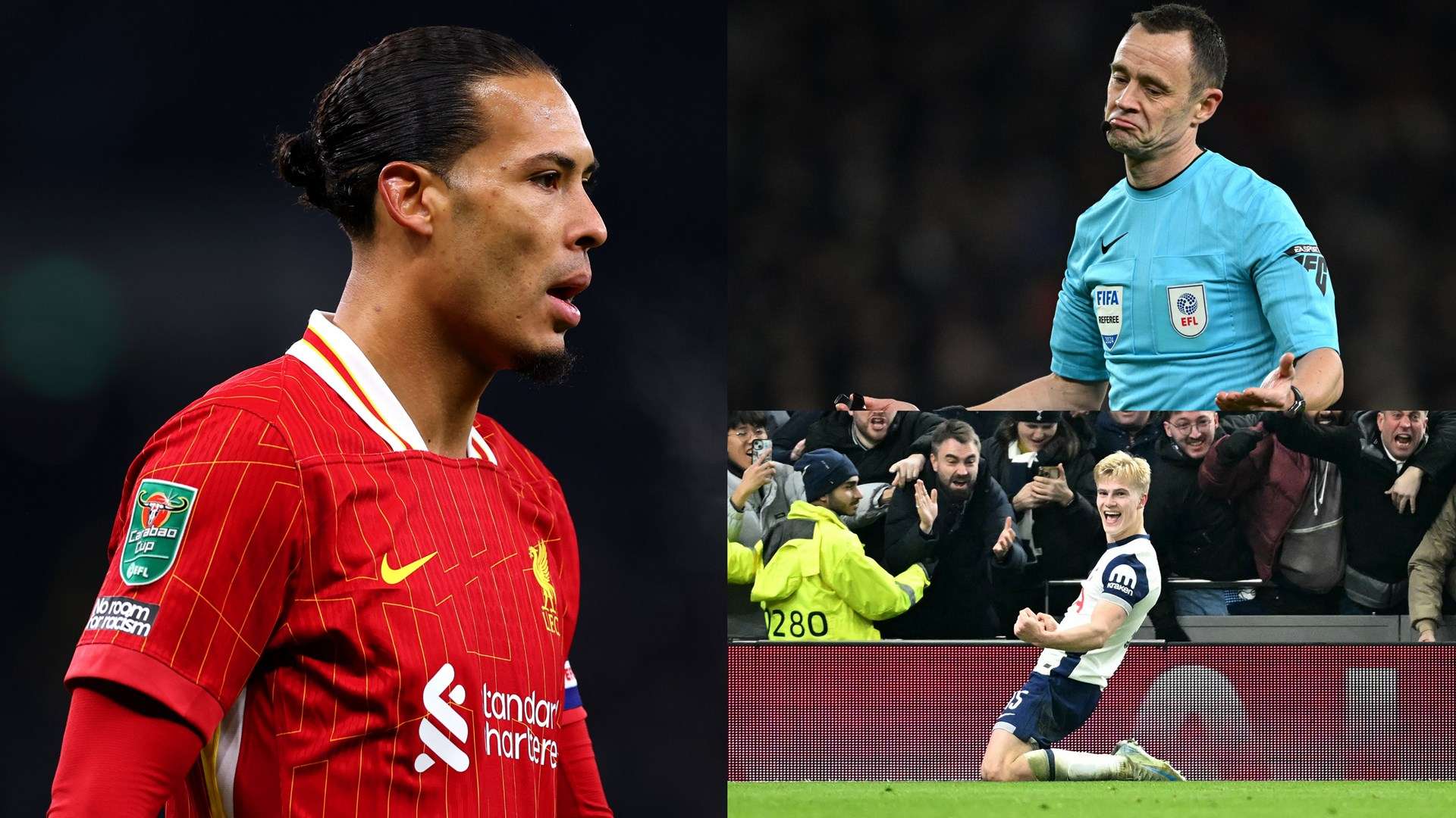 Van Dijk's scathing review of referee Attwell in loss to Spurs  
