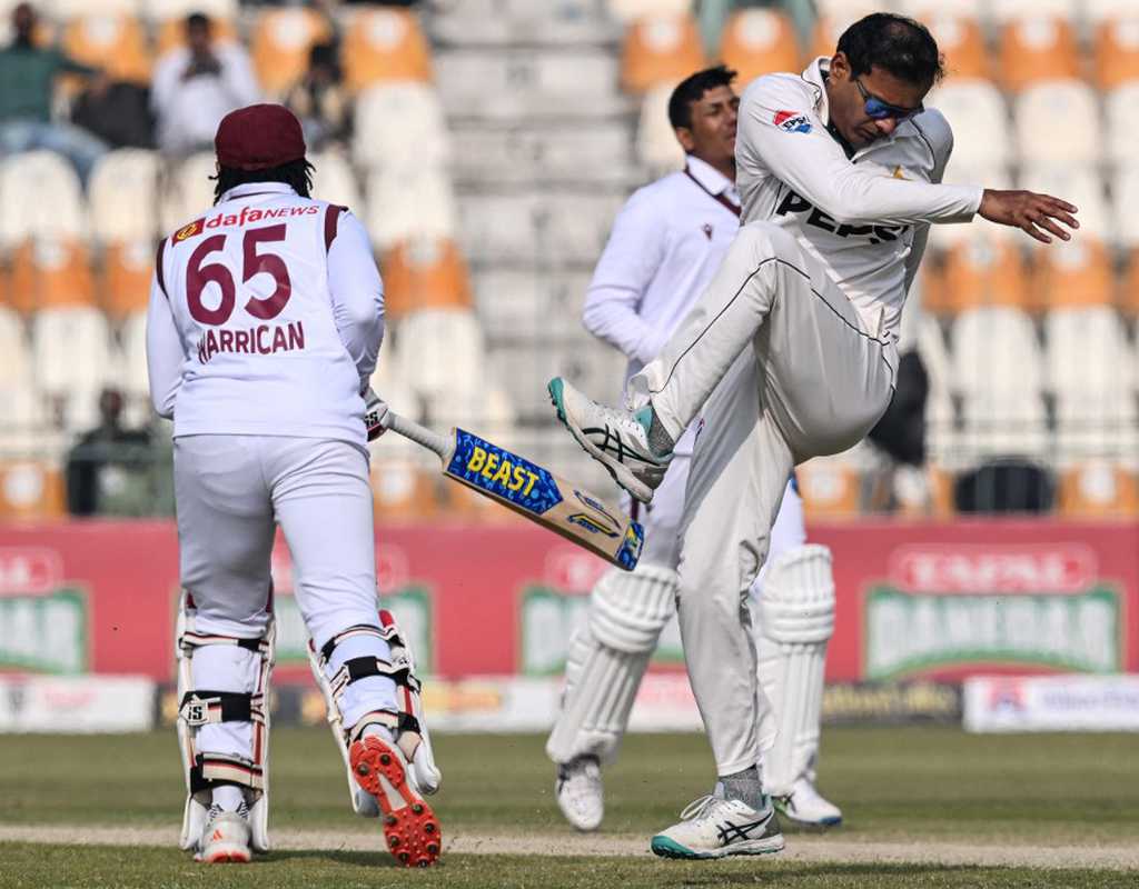 Noman hat-trick and six-fer keeps WI down to 163 Noman hat-trick and six-fer keeps WI down to 163