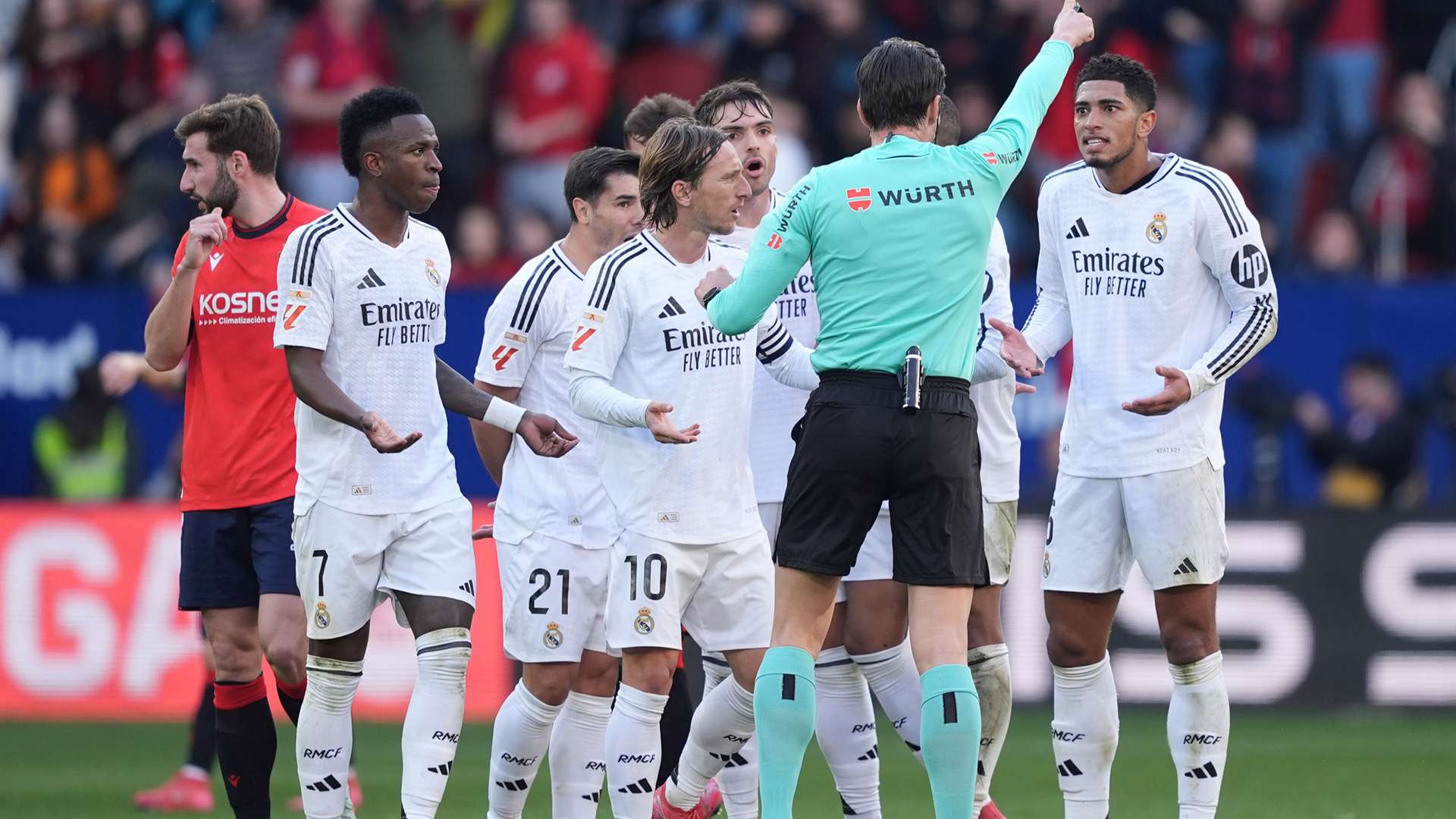 Bellingham shown straight red for dissent in Madrid clash  