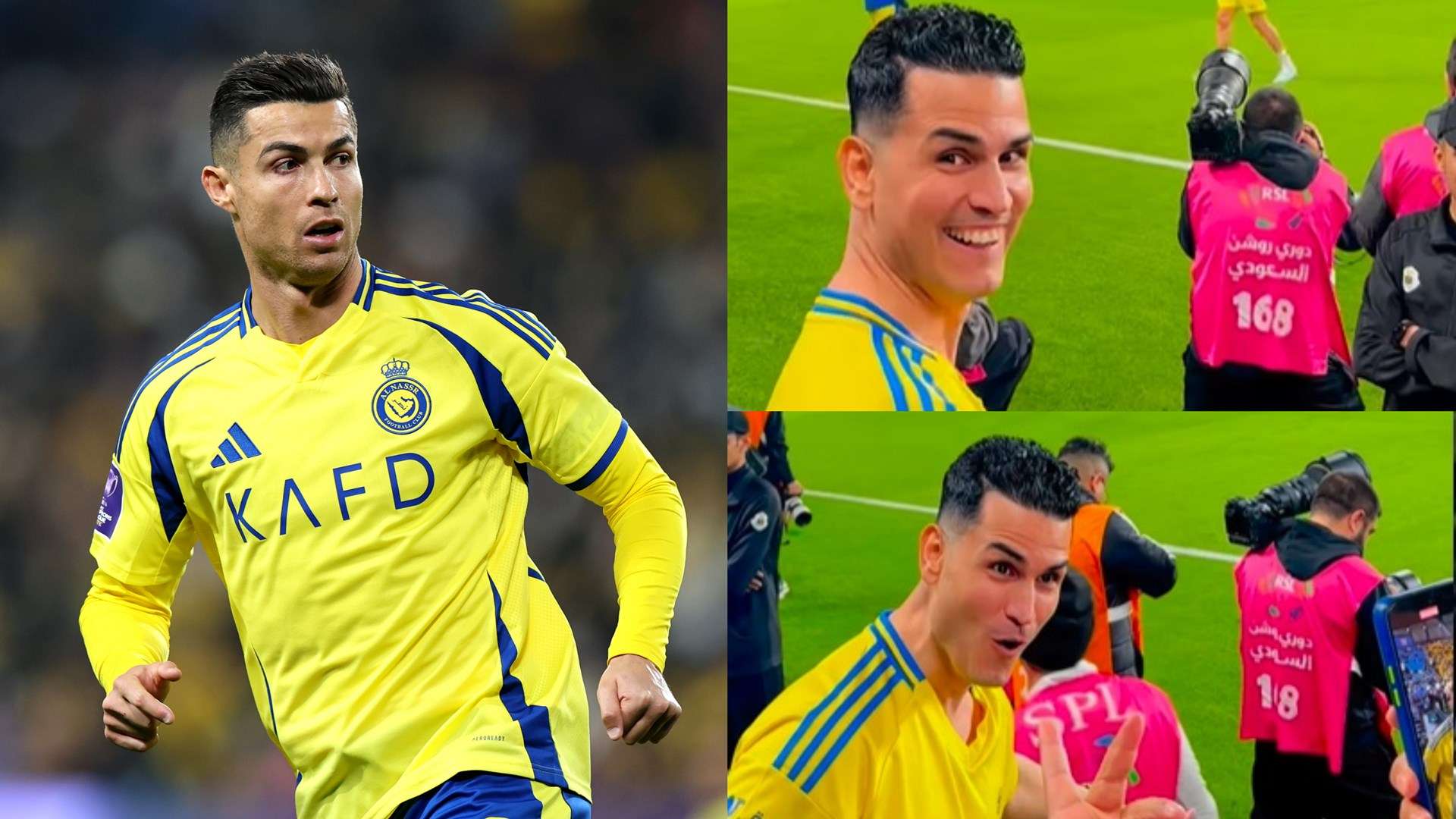 Watch how Ronaldo reacts after spotting his lookalike in the stands  