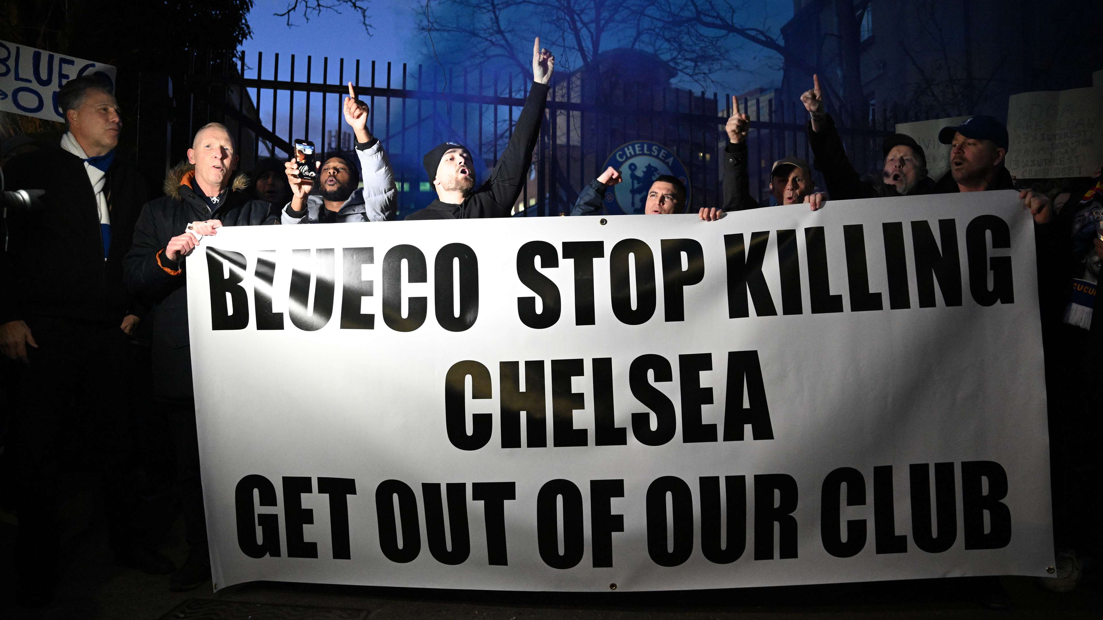 'You've won us f*** all' - Angry Chelsea fans stage protest  