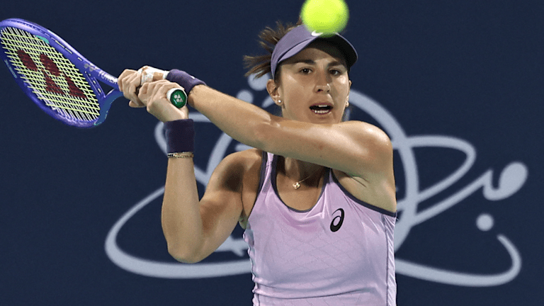 Belinda Bencic's ringing phone alarm interrupts Abu Dhabi semifinal with Elena Rybakina  