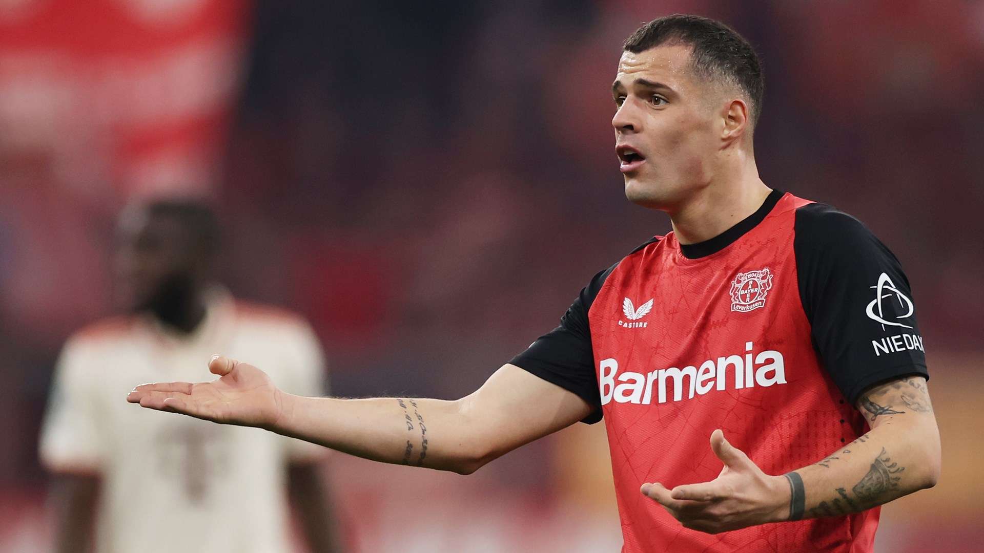 Xhaka fumes at Michael Oliver over controversial Bayern penalty call   Xhaka fumes at Michael Oliver over controversial Bayern penalty call