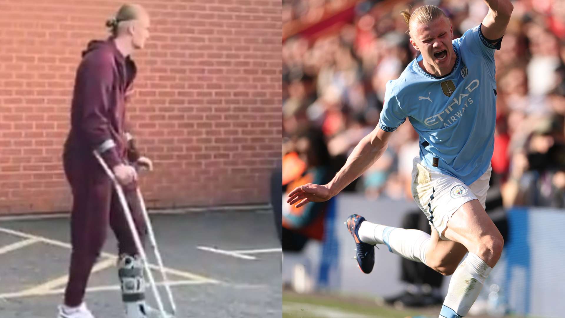 Is Haaland's season over?! Injured City star in protective boot  