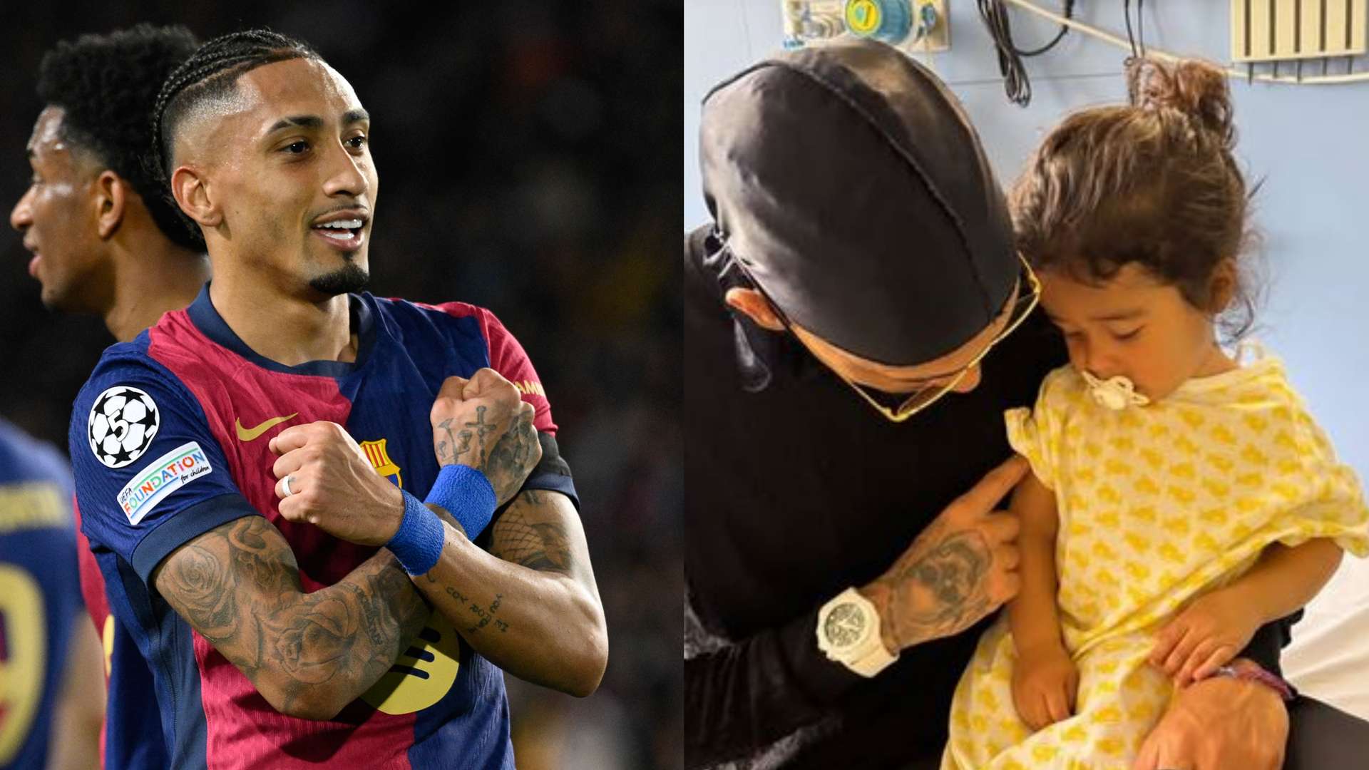 Raphinha's wife reveals hospital trip before Barca UCL heroics  