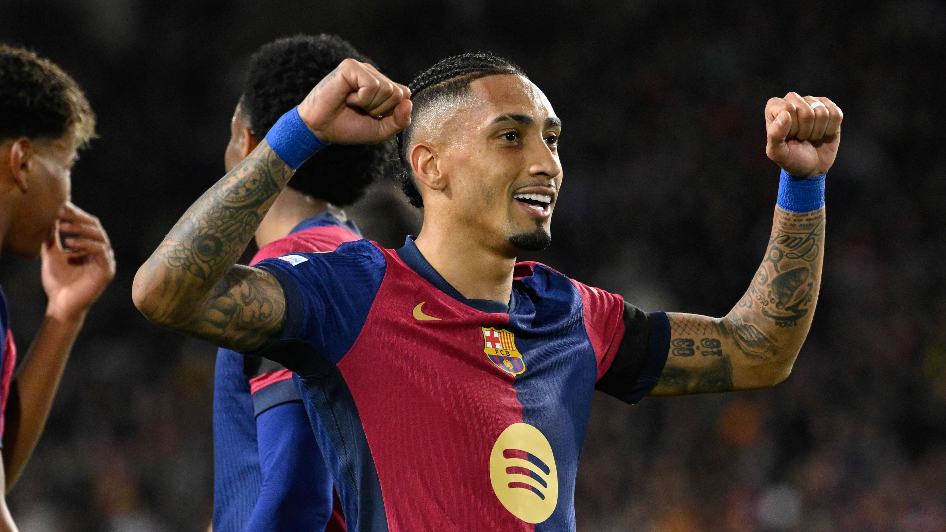 Raphinha nears Messi record after Barca's Champions League win  