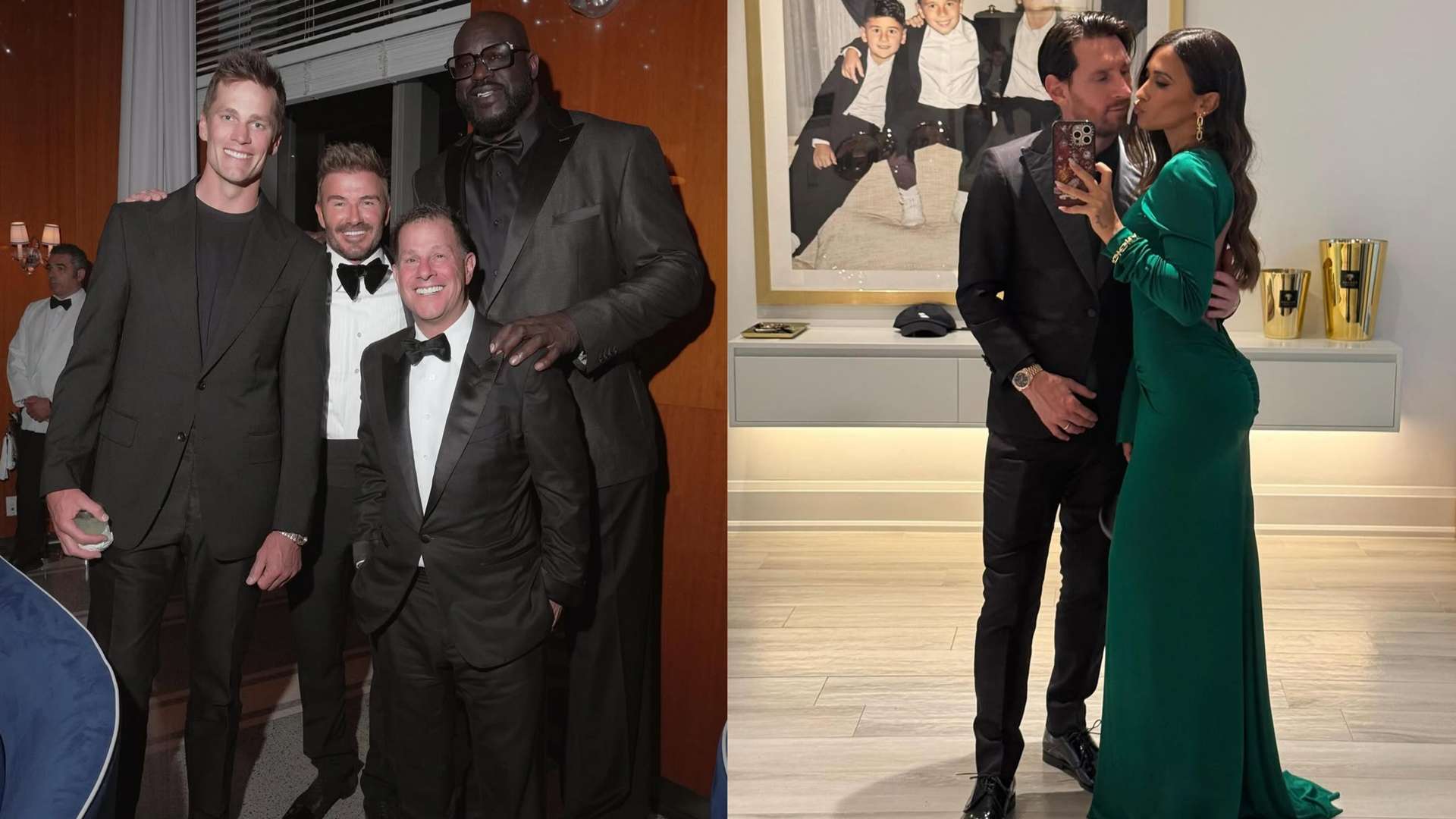 Messi & Antonela join Brady & Shaq at Beckham’s 50th birthday bash  