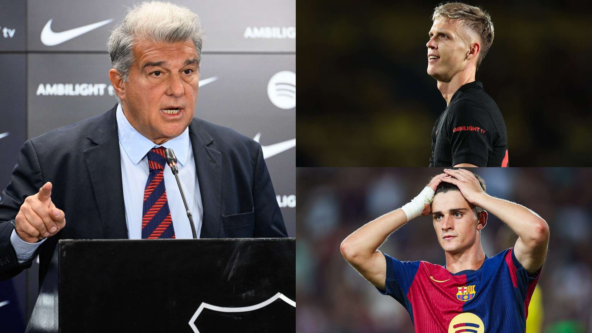 Furious Laporta accuses La Liga of 'changing their minds' on Olmo & Victor  