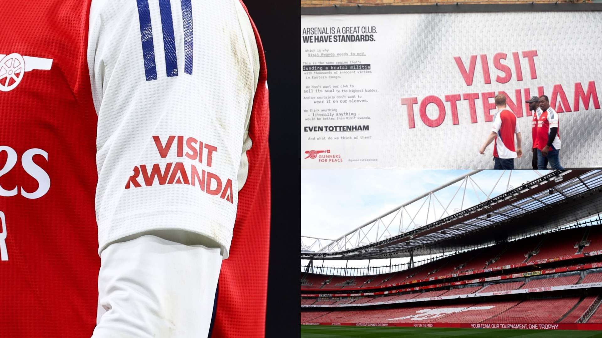 'Visit Tottenham!' - Arsenal fans protest against Rwanda sponsorship  