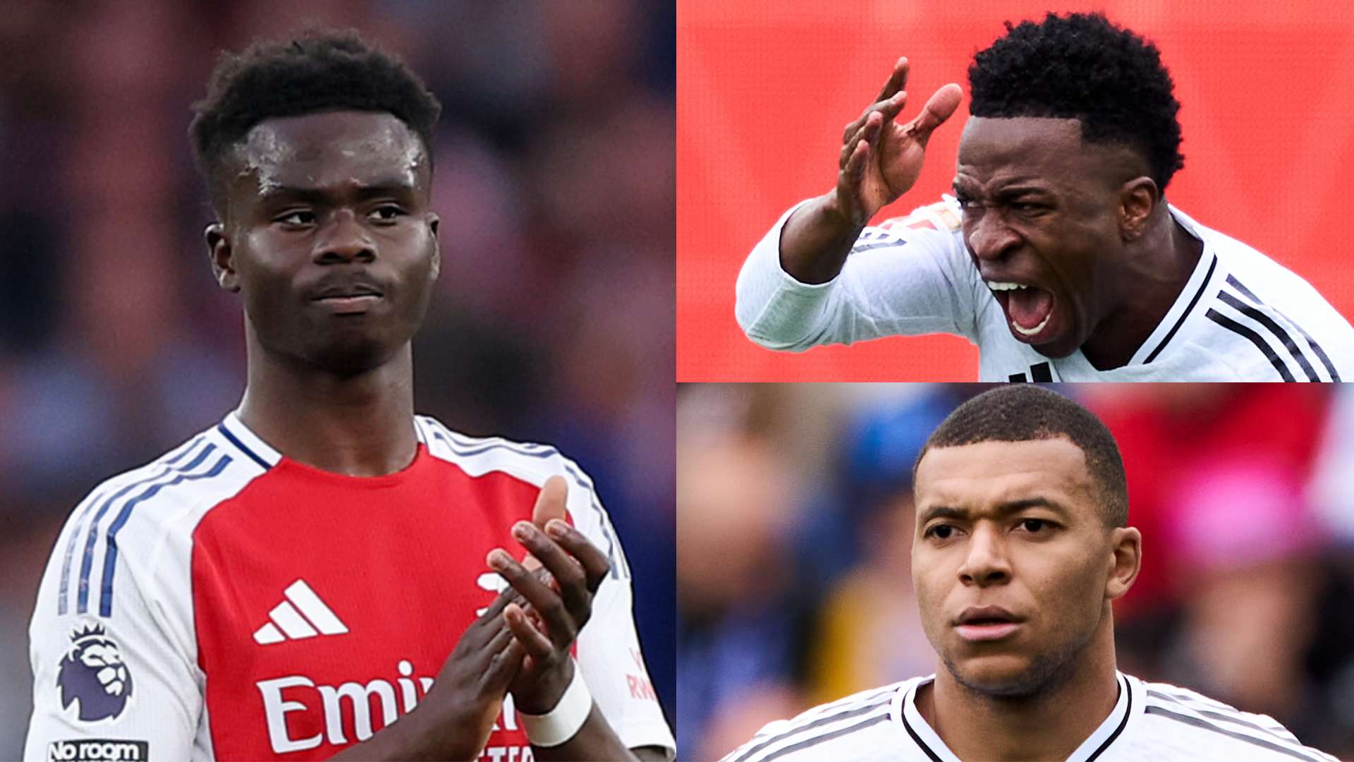 'Calm down!' - Saka not as good as Vini Jr & Mbappe  