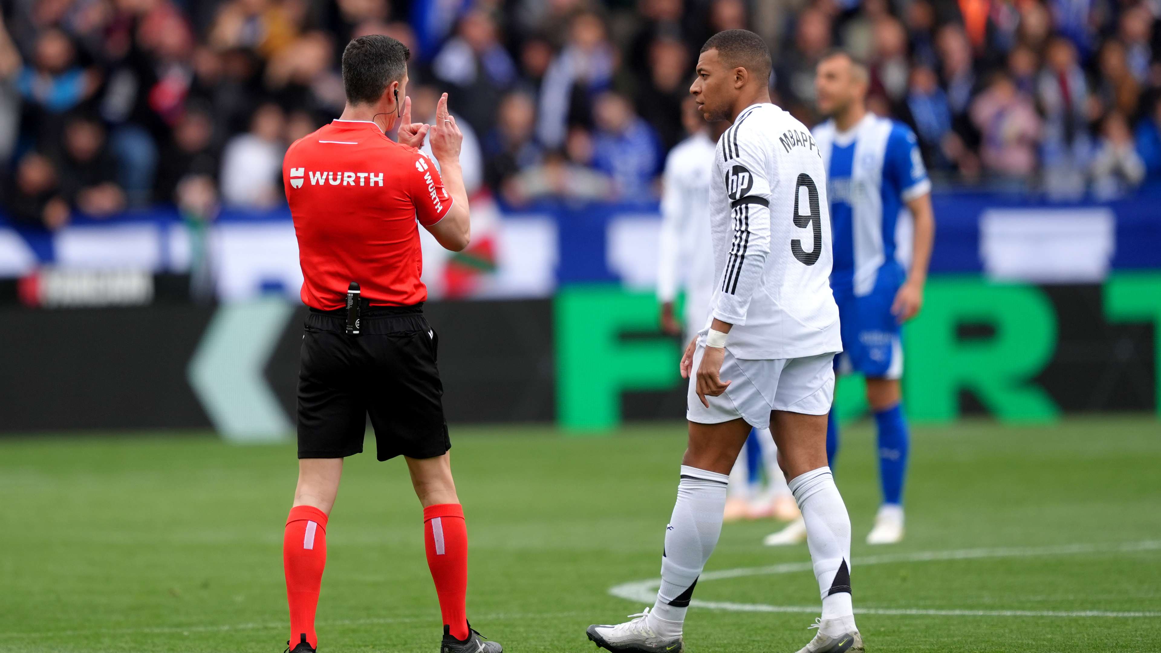 Mbappe sent off! Real Madrid star sees red for horror challenge  