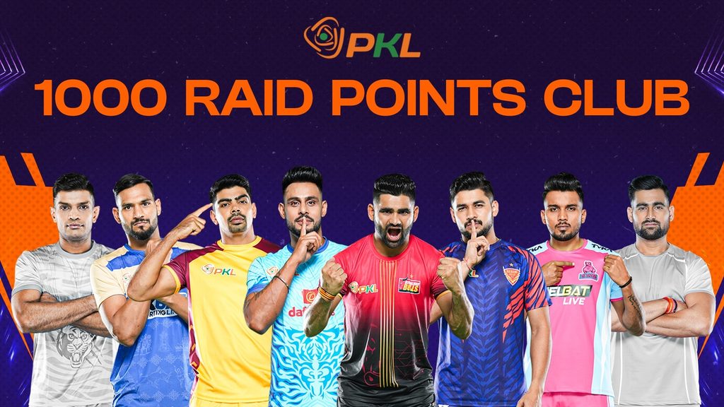 The 1000 Raid Points Club in Pro Kabaddi  