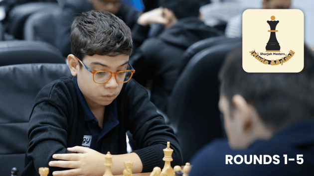 Giri, Indjic, Dai Lead Sharjah Masters, Oro Hunts 1st GM Norm  