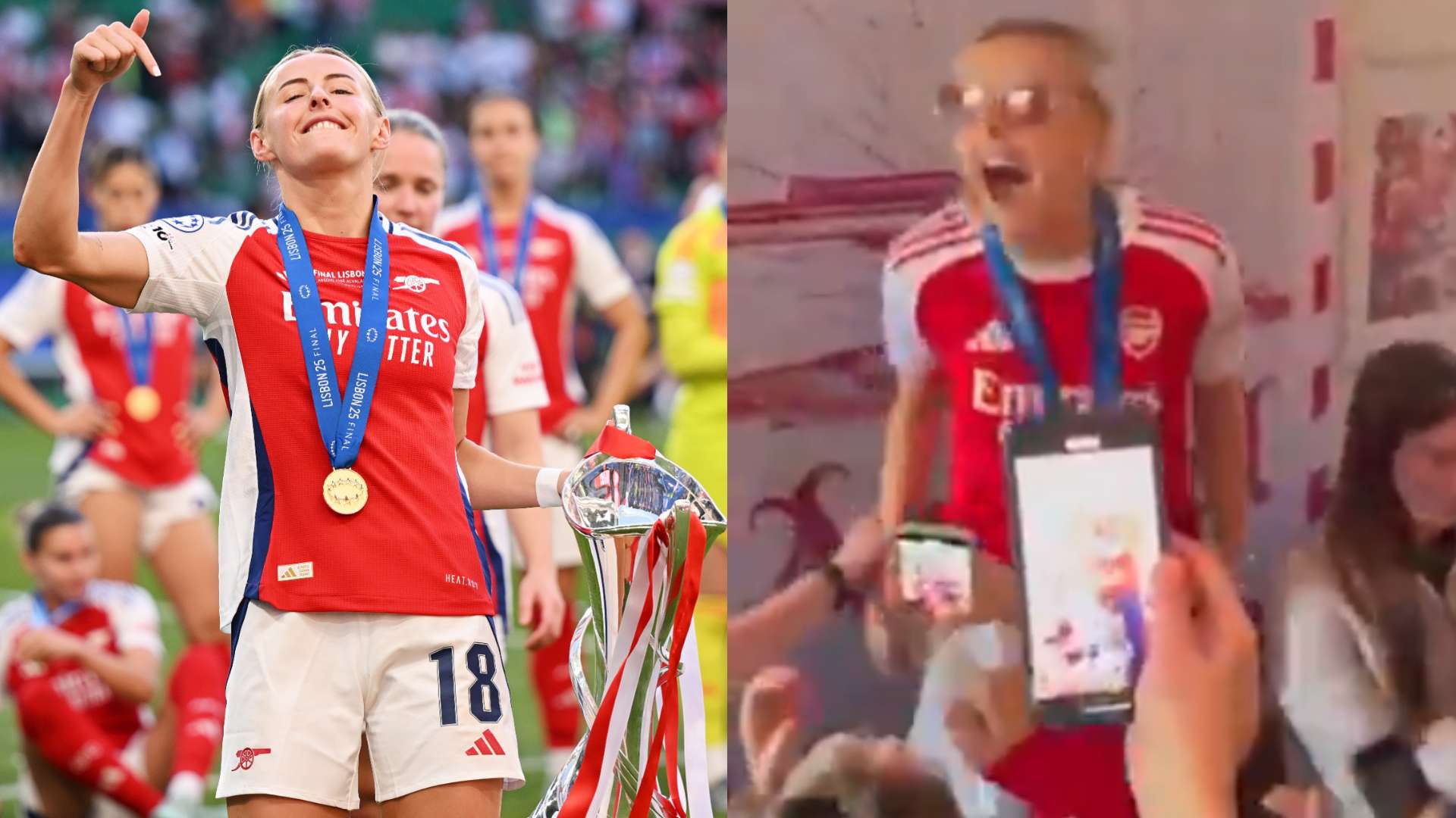 📽️ | Kelly celebrates Arsenal’s CL win with fans in local pub  