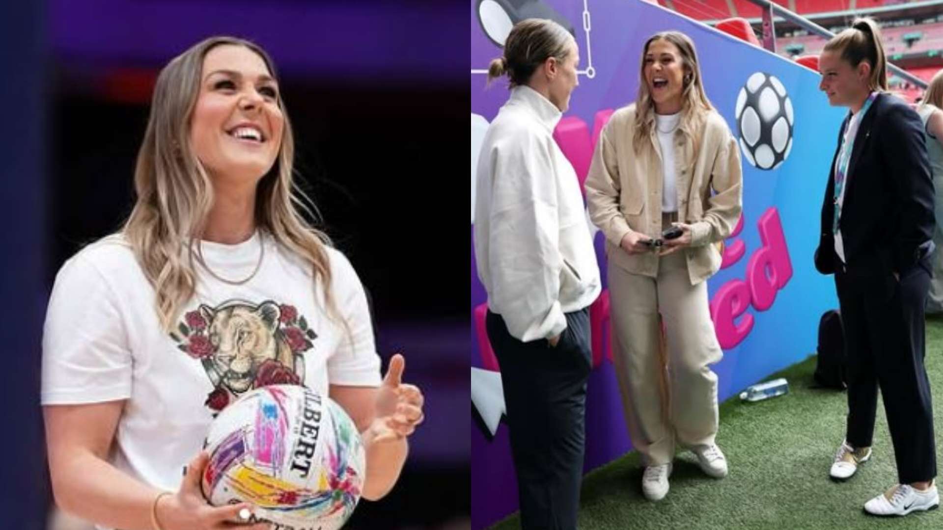 📽️ | Third time lucky! Lioness Earps shows off netball skills  