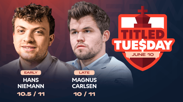 Niemann And Carlsen Clash In Titled Tuesday  
