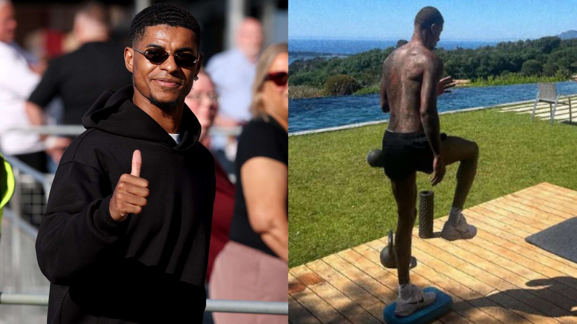 Rashford's not just relaxing! Attacker put through paces on holiday   Rashford's not just relaxing! Attacker put through paces on holiday