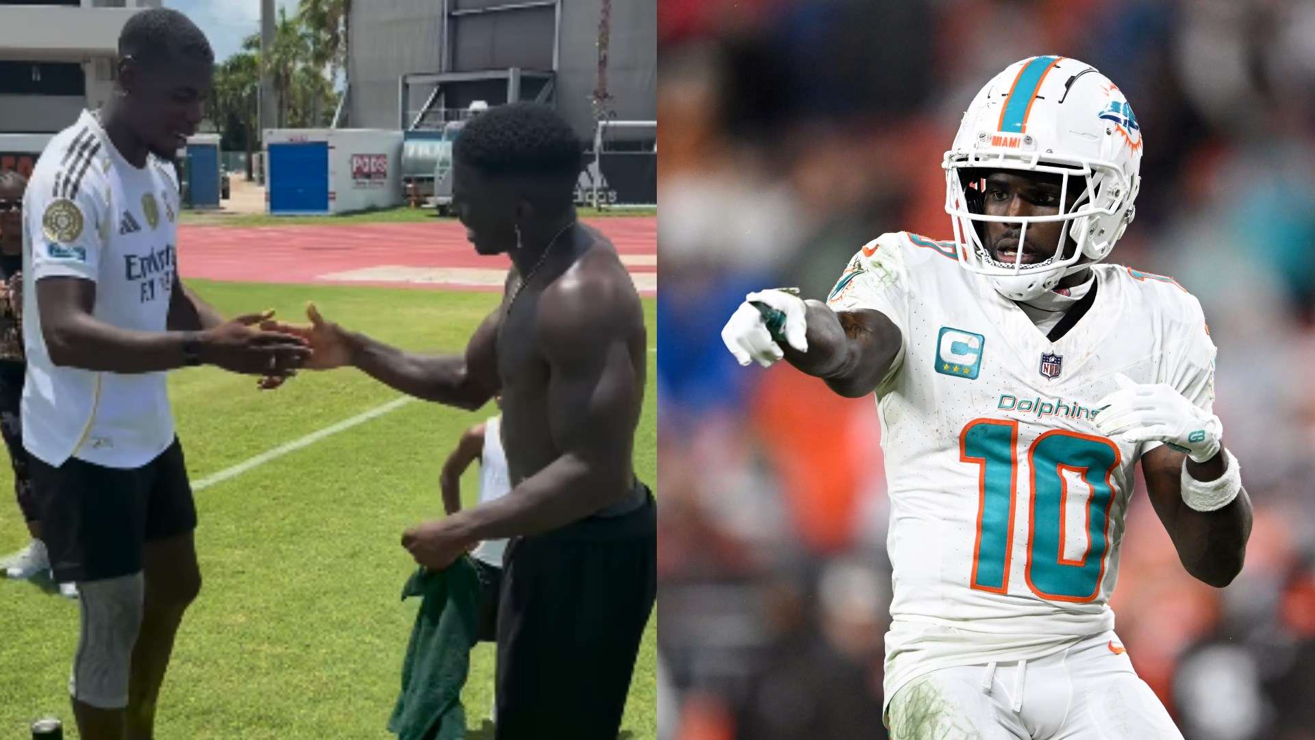 📽️ | Pogba dons Madrid shirt as he trains with NFL star Tyreek Hill  