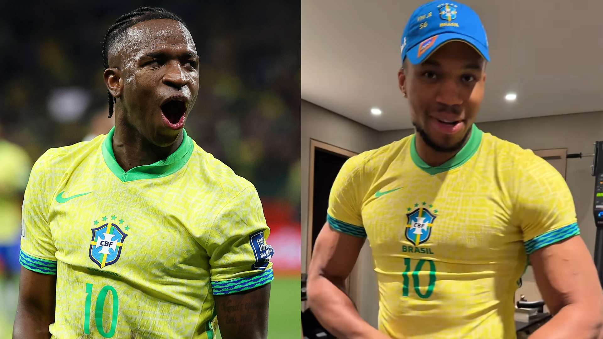 ‘Shirt's a bit small!’ - Giannis shows off gift from Vinicius  