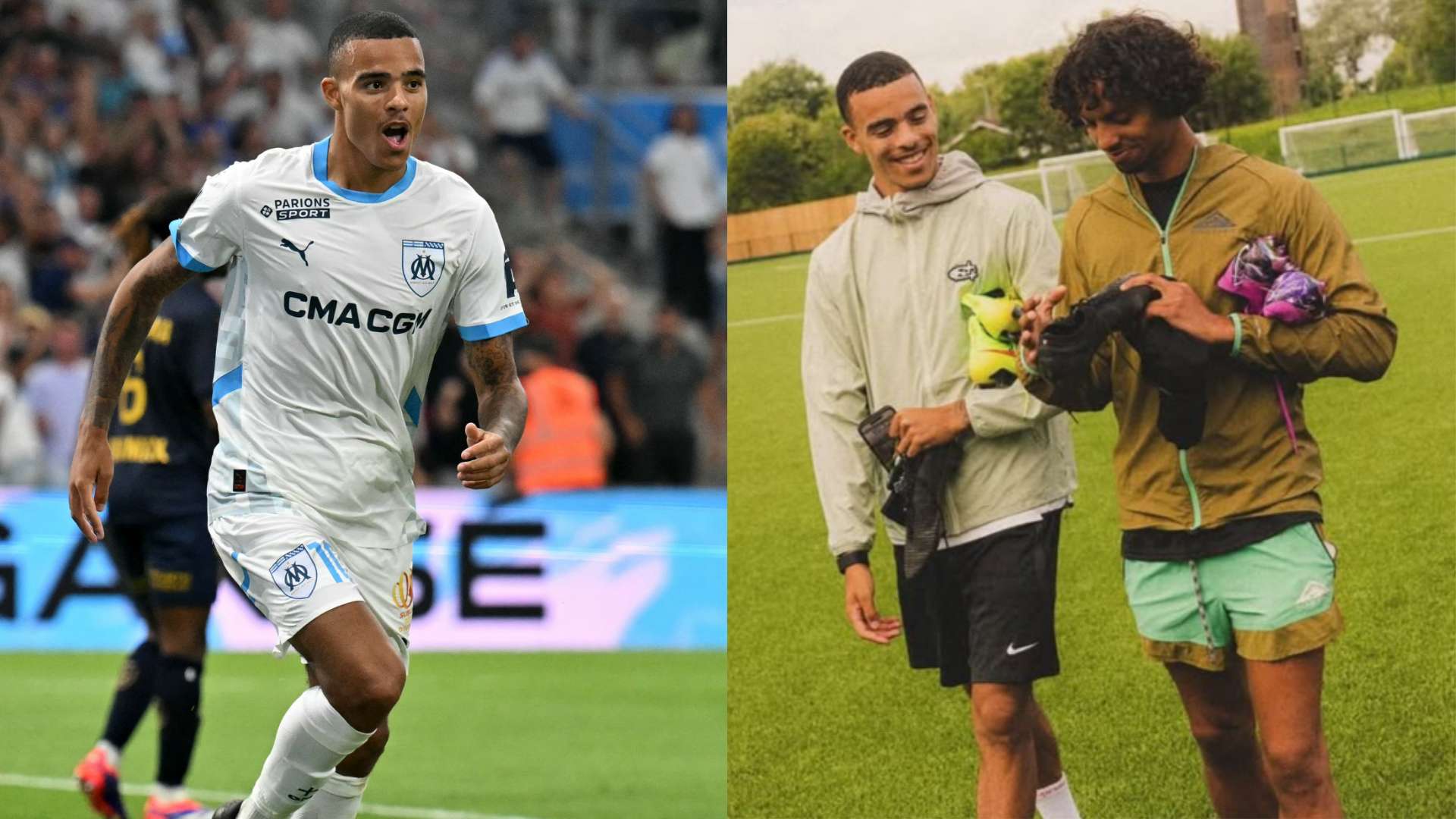 Greenwood training in Manchester with former United team-mate  