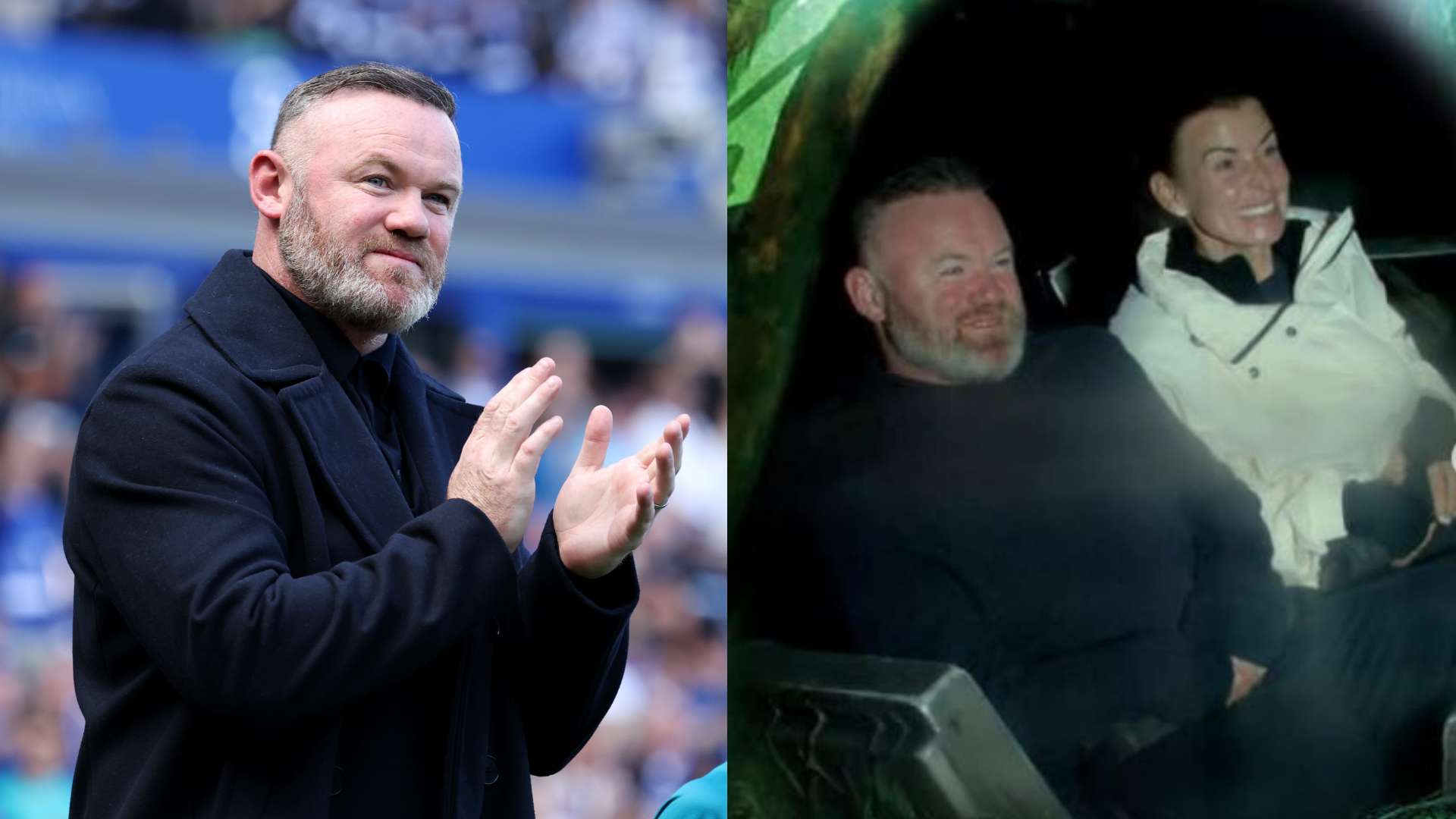 Rooney and Coleen ride rollercoasters on family day out  