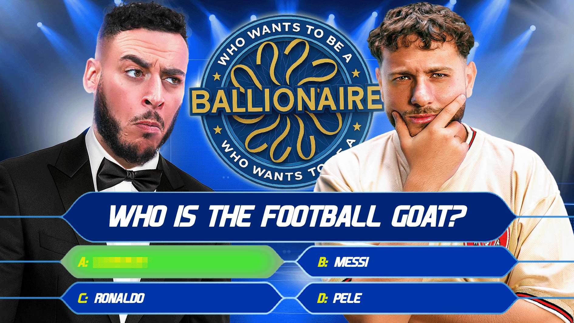 Front Three's Ali takes on the 'Who wants to be a Ballionaire' challenge  