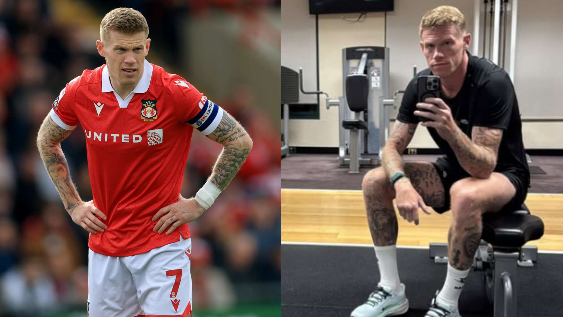 Gym session at 3:32am for ‘jet lagged’ Wrexham captain McClean!  