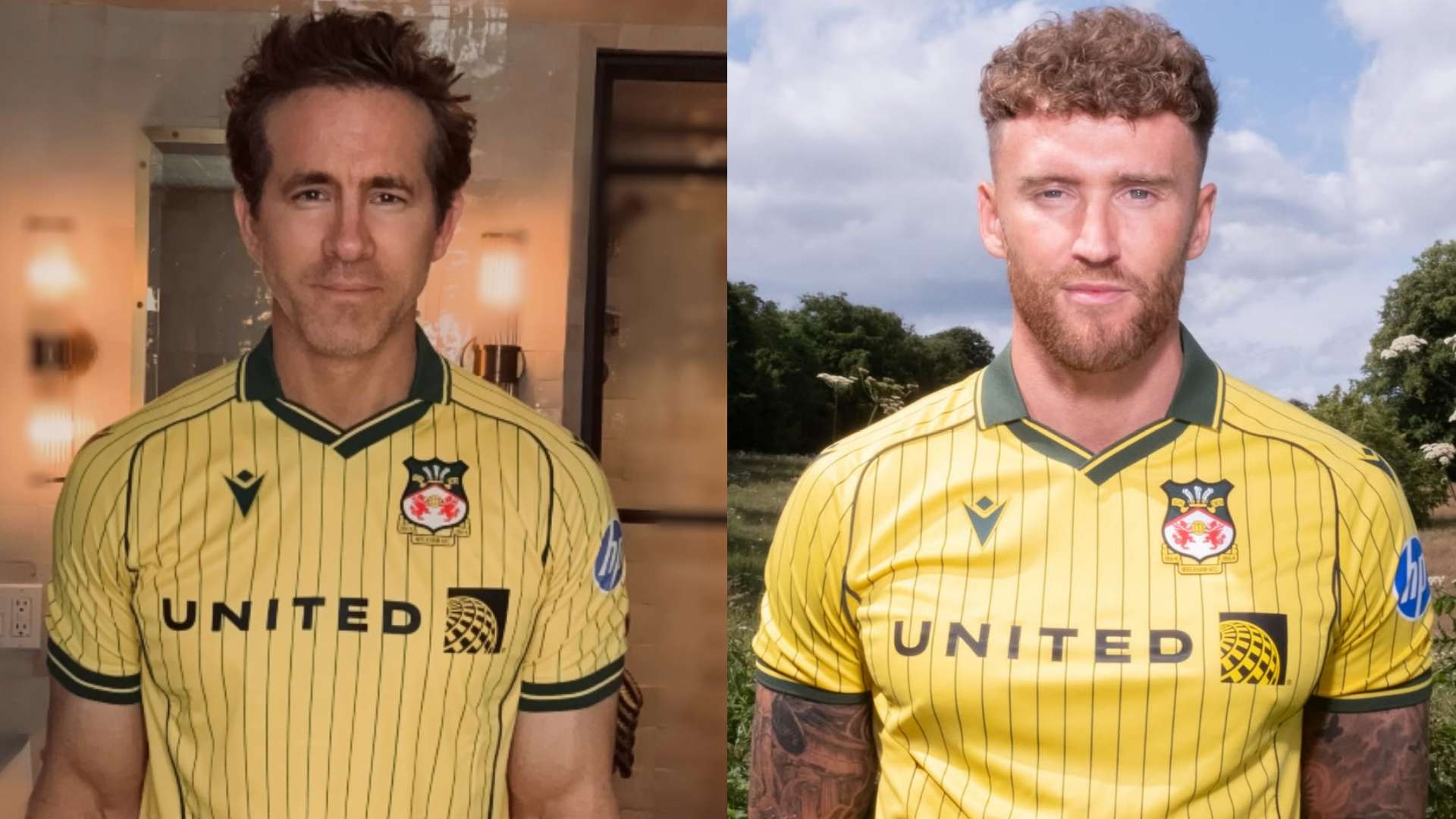 Reynolds helps launch Wrexham’s 'yellow one' away kit  