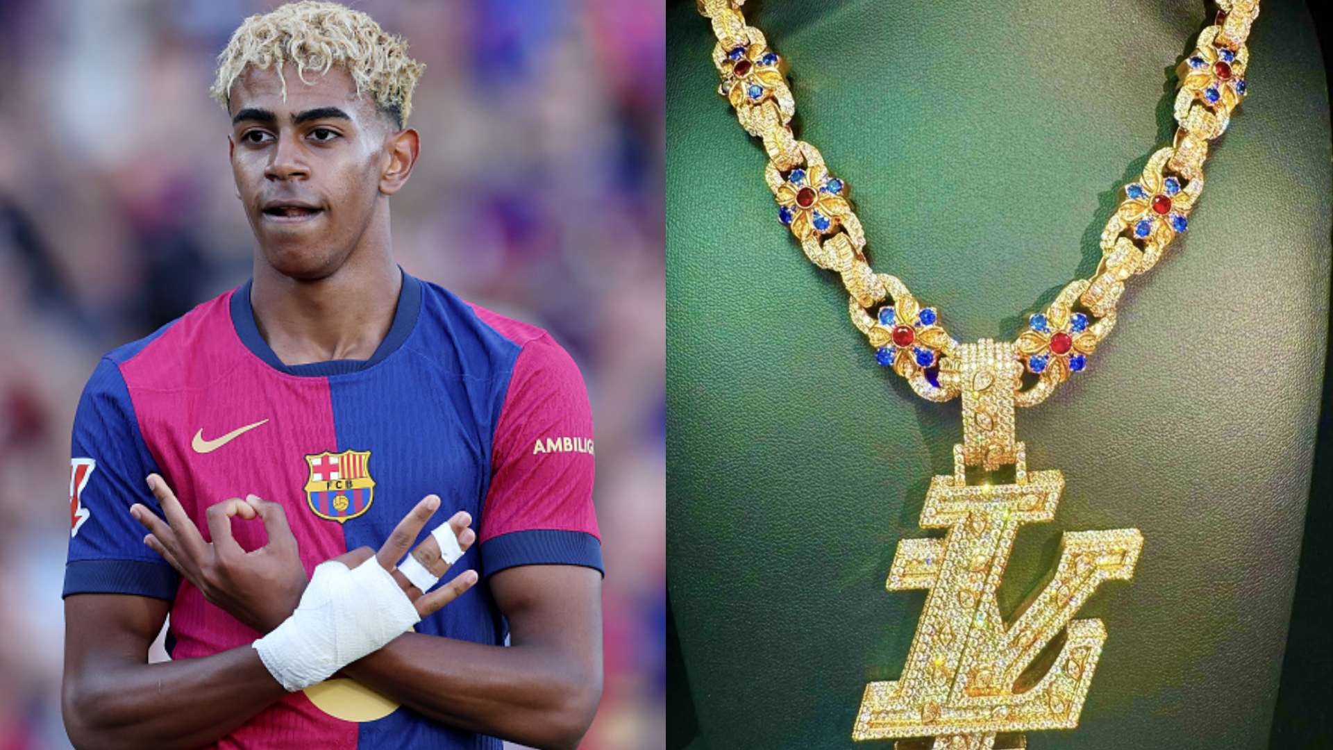 Yamal gifted outrageous $400k diamond-encrusted chain   Yamal gifted outrageous $400k diamond-encrusted chain