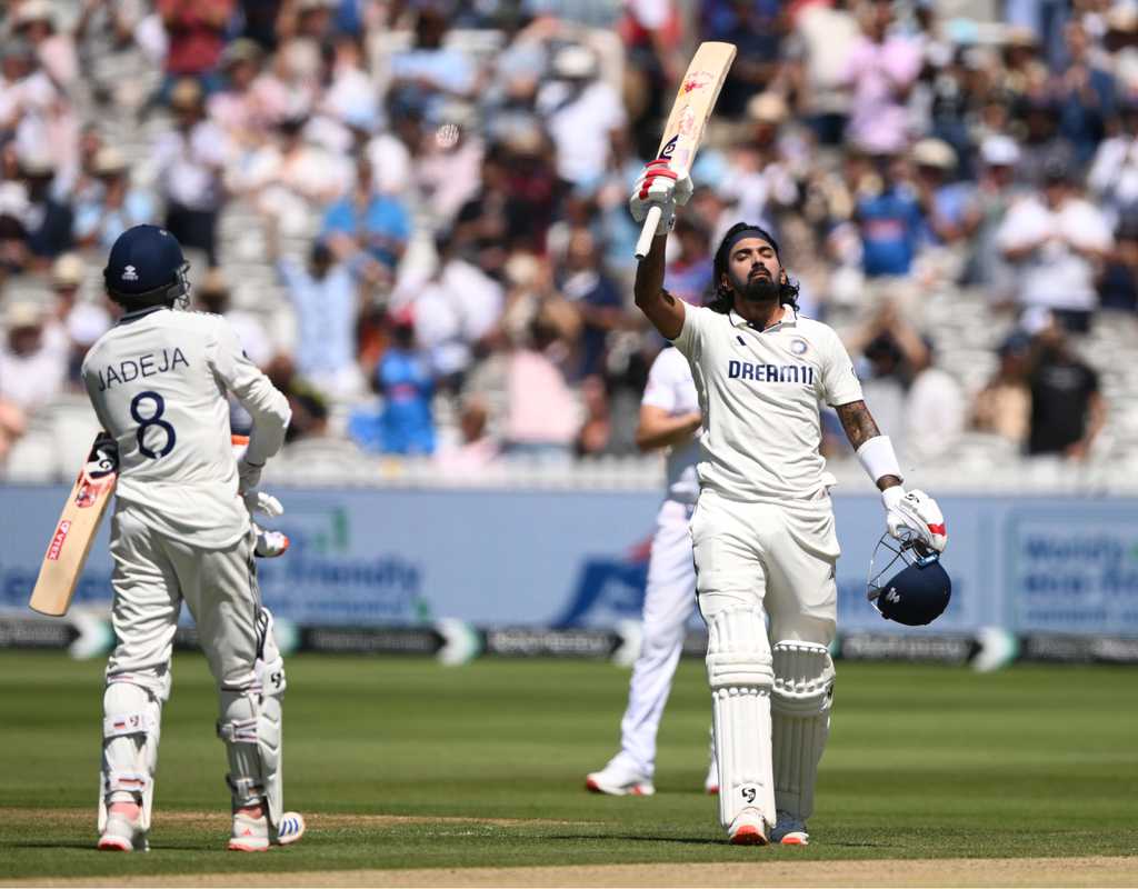 All square at Lord's after Rahul's ton and England's late burst  
