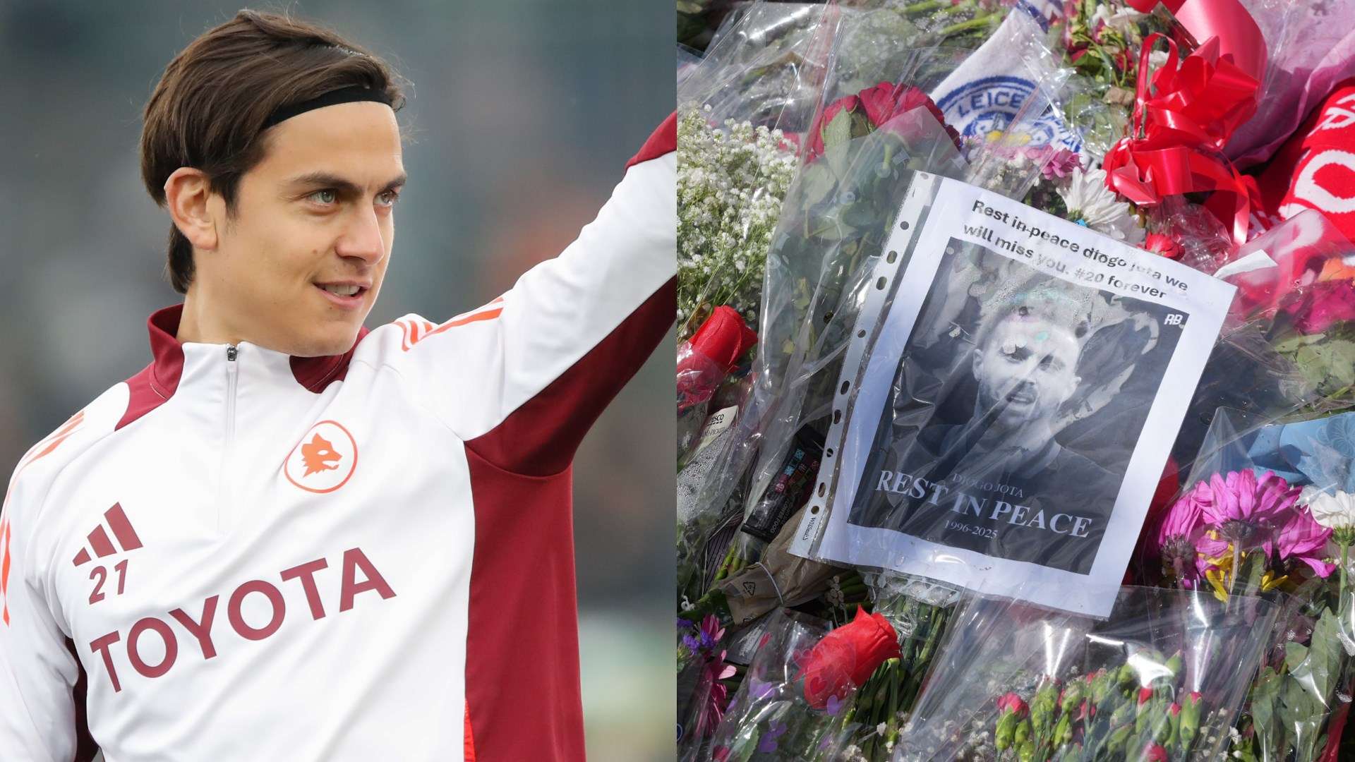 📽️ | Dybala & Ranieri lay flowers at Anfield in tribute to Jota  