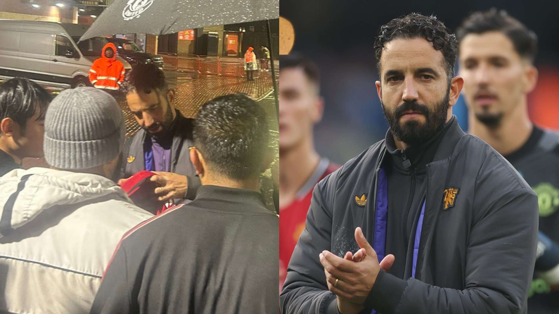 Amorim braves pouring rain to bond with Man Utd fans after Chelsea win  
