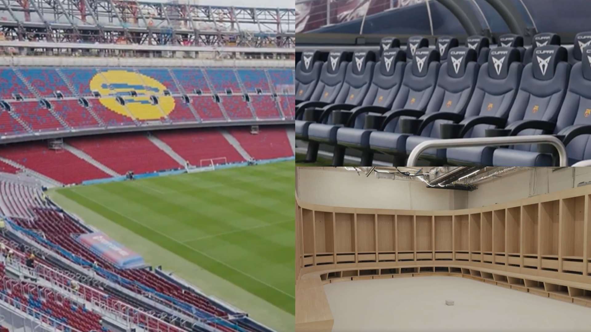 📽️ | Changing room & benches! Barca share footage of Camp Nou  