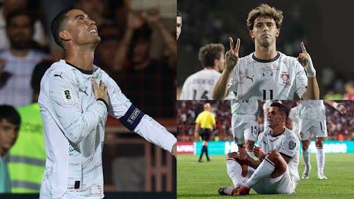 CR7 & Felix lead the way in Portugal's perfect tribute to Jota  