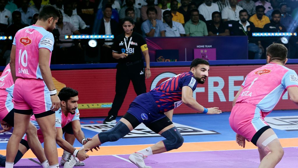 Ashu, Sandeep shine; Neeraj Narwal is hero as Dabang Delhi compete double over Jaipur Pink Panthers; become first side to 20 points  