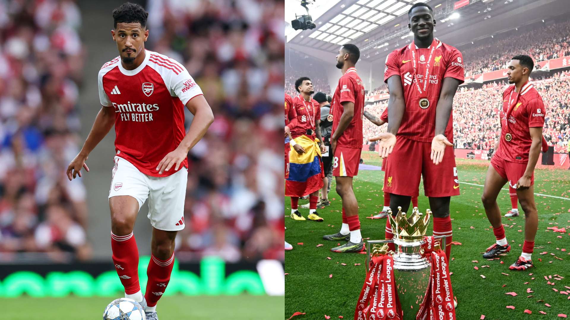Konate teases Saliba about Arsenal's Premier League title hopes  