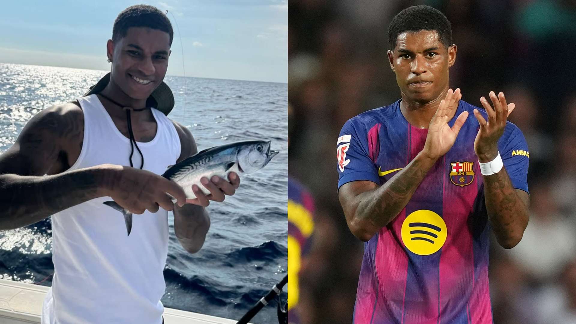 Rashford fishes his cares away! Barca star enjoys yacht trip  