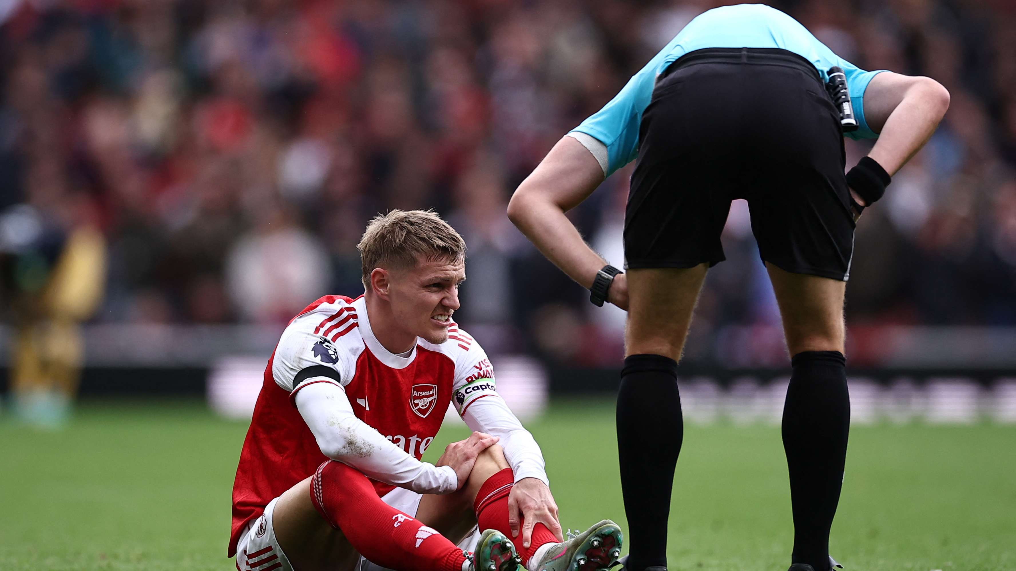 Arsenal hit by fresh injury blow as Odegaard forced off  