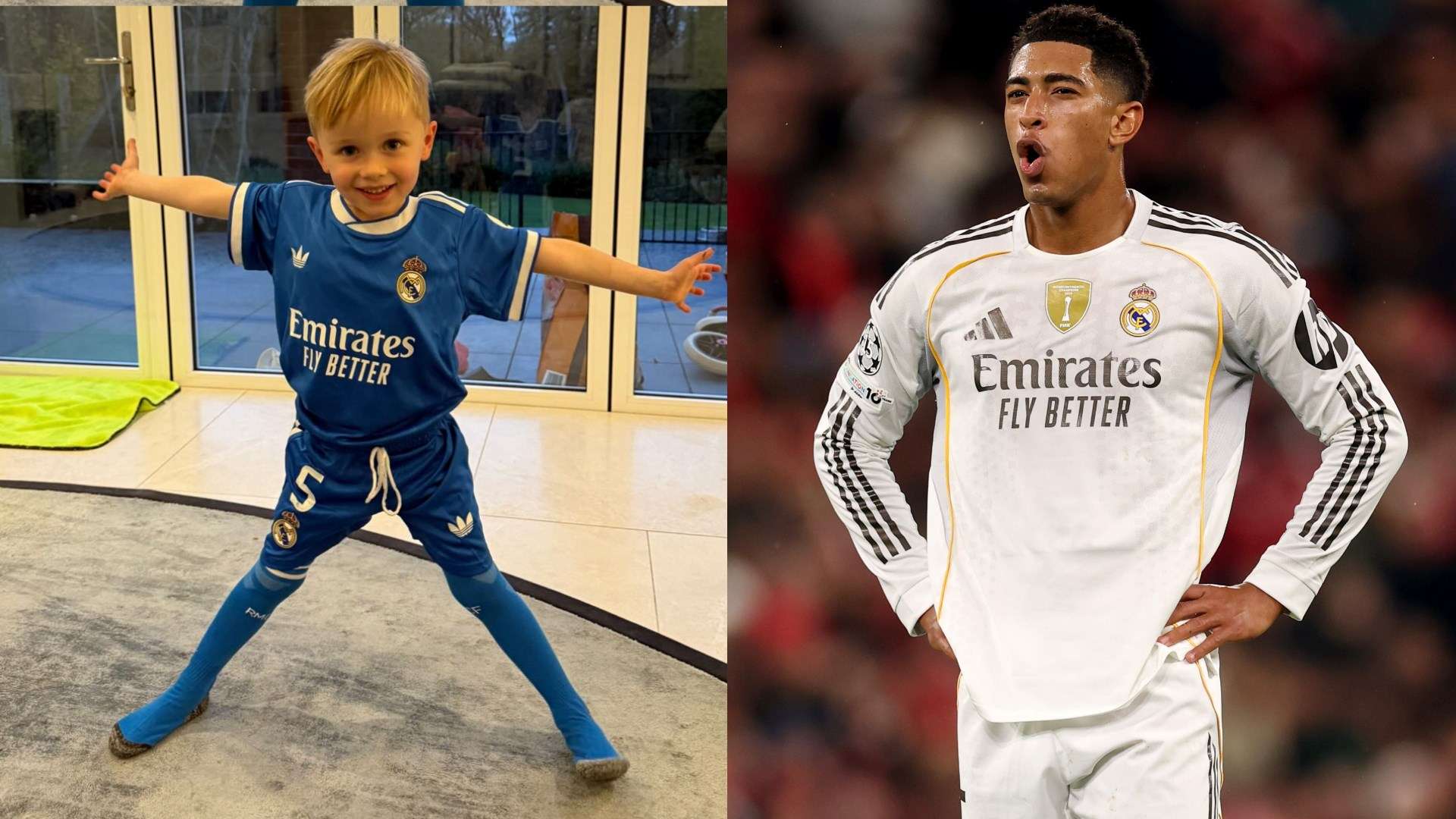 Bellingham's newest fan! Maddison dresses son up in Madrid kit  