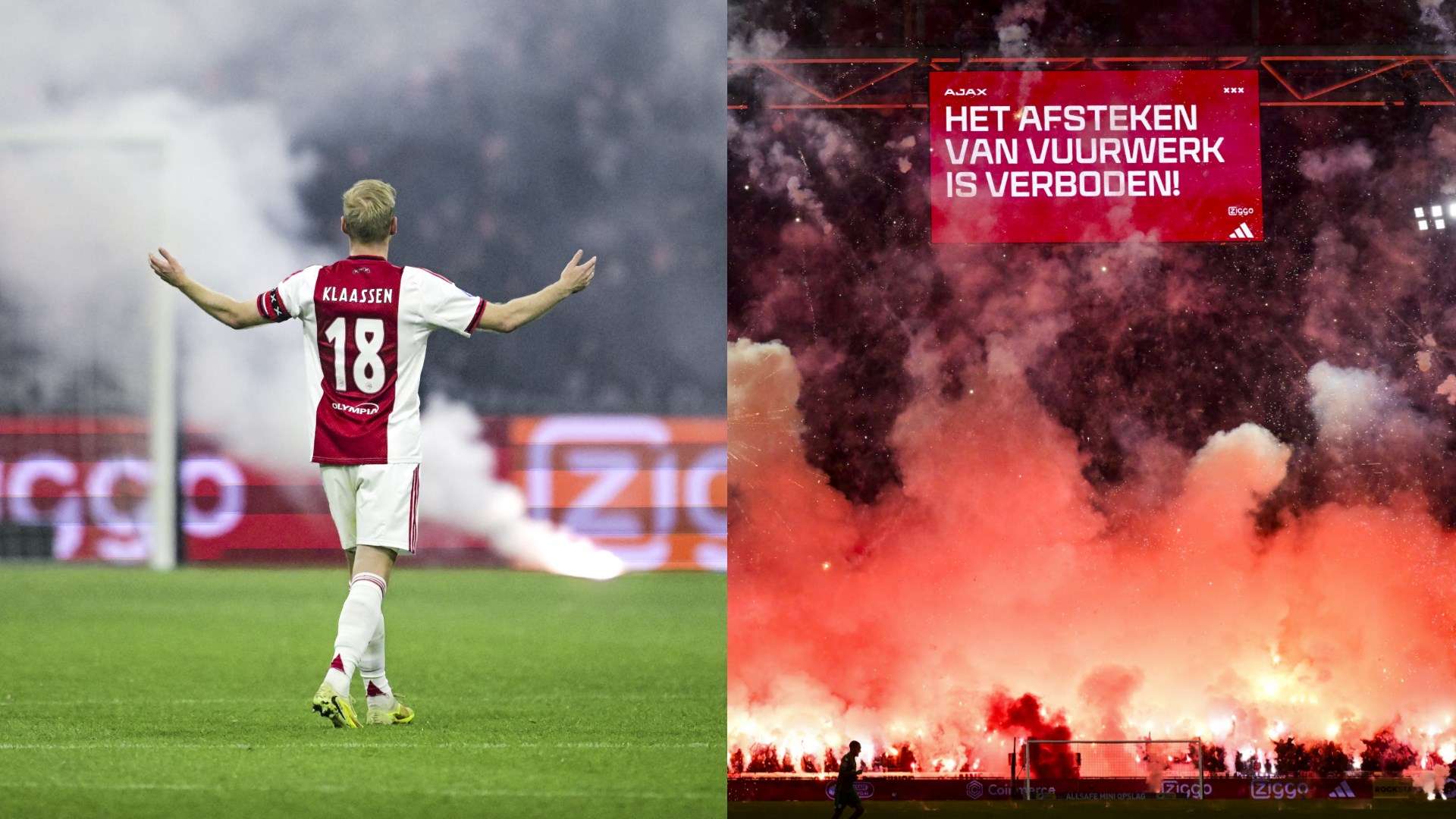 Ajax vs Groningen abandoned after ultras set off fireworks in stands  