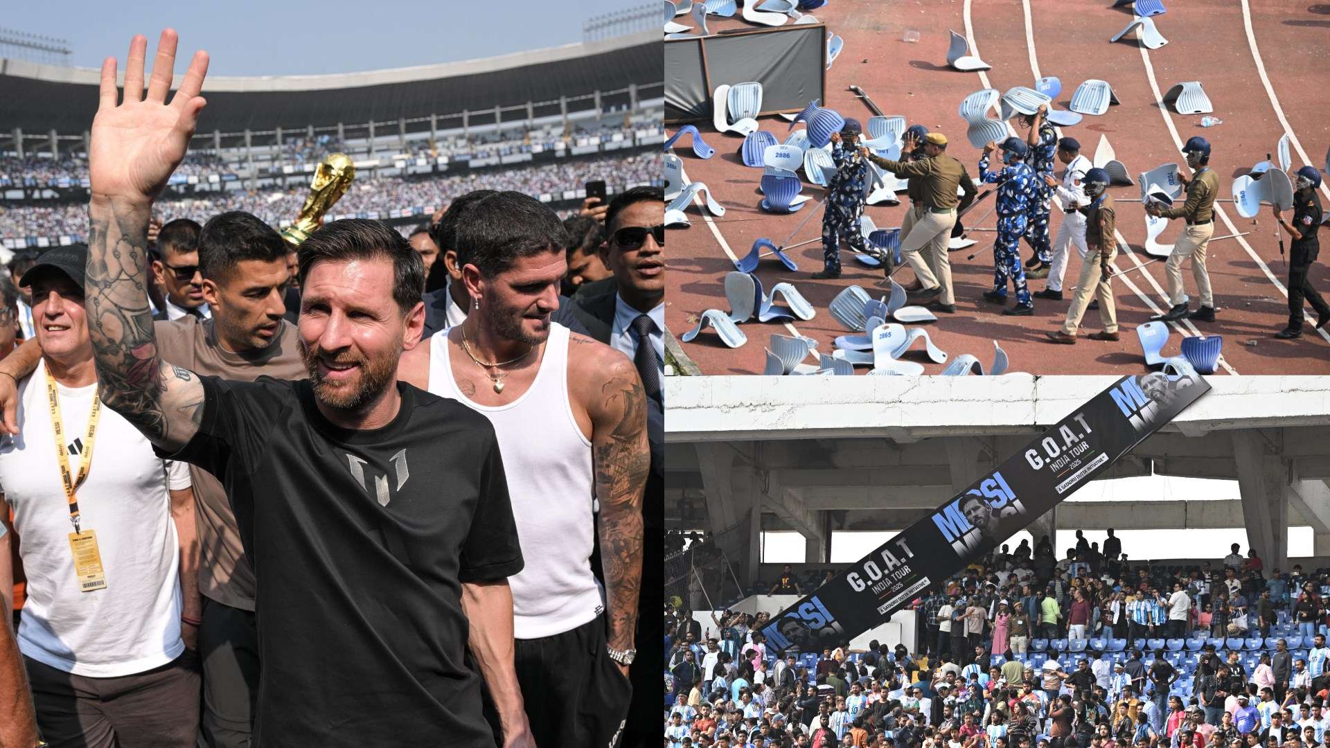 📽️ | Messi's India tour chaos as angry fans hurl seats  