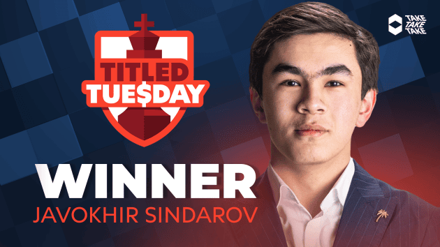 Sindarov Makes Rivals Pay For Quick Final-Round Draw, Wins Third Titled Tuesday Of Year  