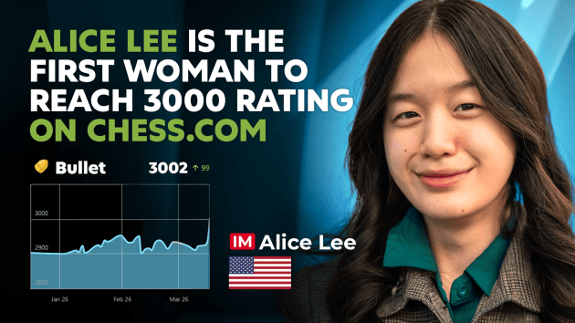 16-Year-Old Alice Lee 1st Woman To Break 3000 Rating On Chess.com  
