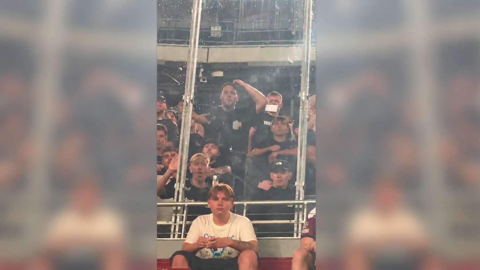 Disgusting scenes: Feyenoord fan makes racist gesture in the FC Barcelona away end  