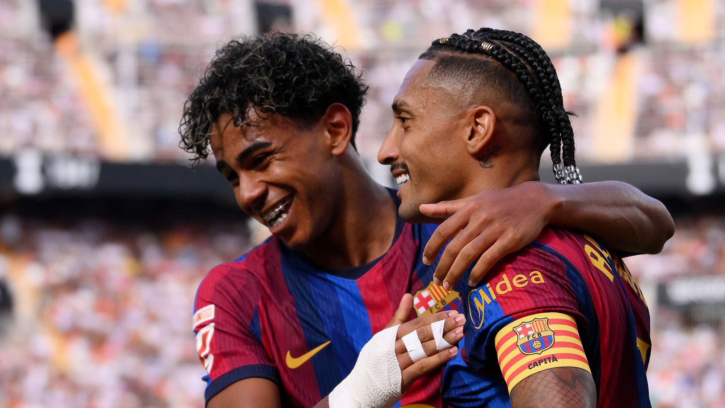Yamal scores twice and Raphinha equals Messi record in Barcelona victory  