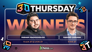 Maghsoodloo Takes Two 3 0 Thursdays, Caruana Wins 3rd  