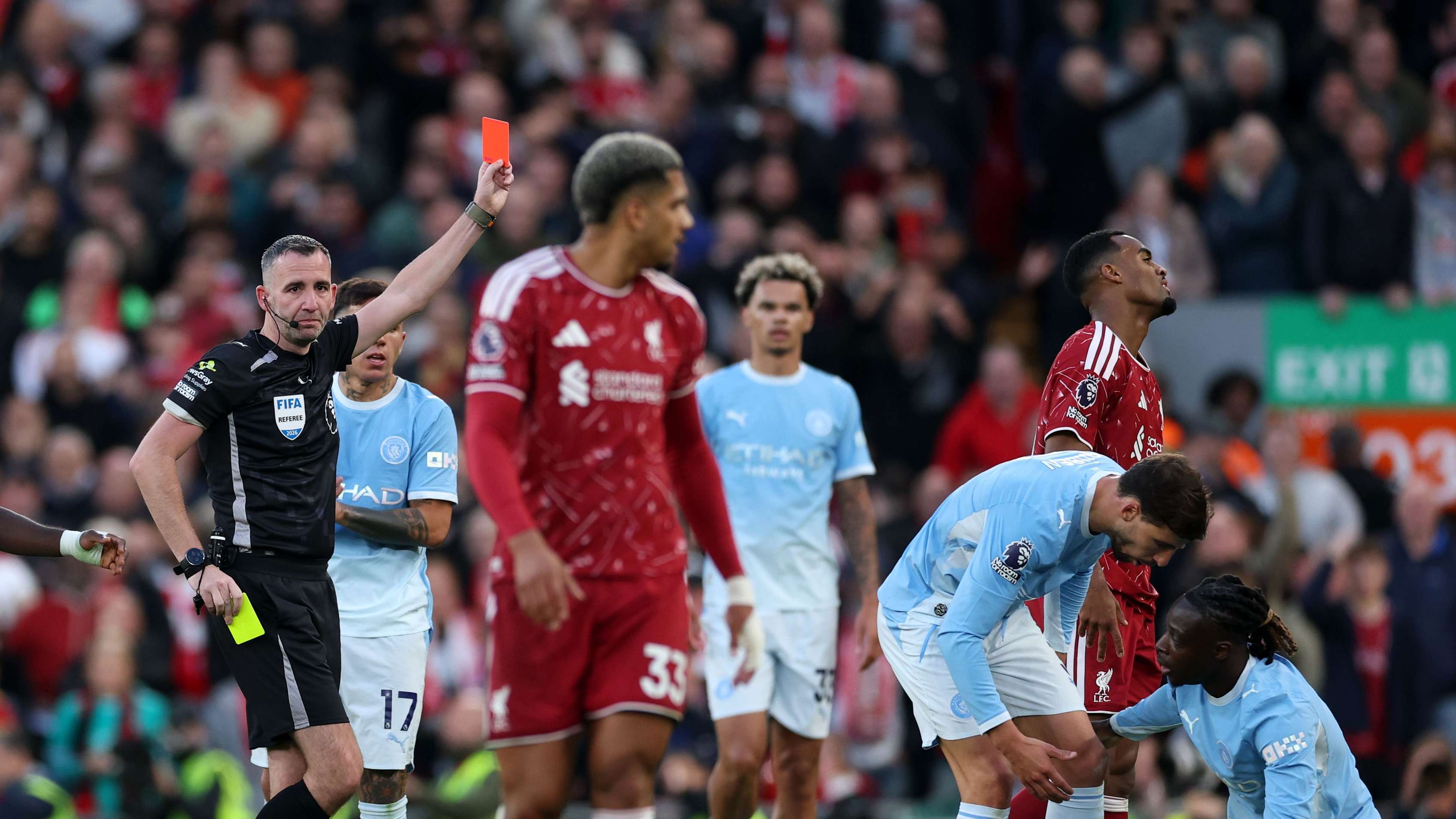 Iraola slams 'troubling' Gravenberch red in Man City loss  